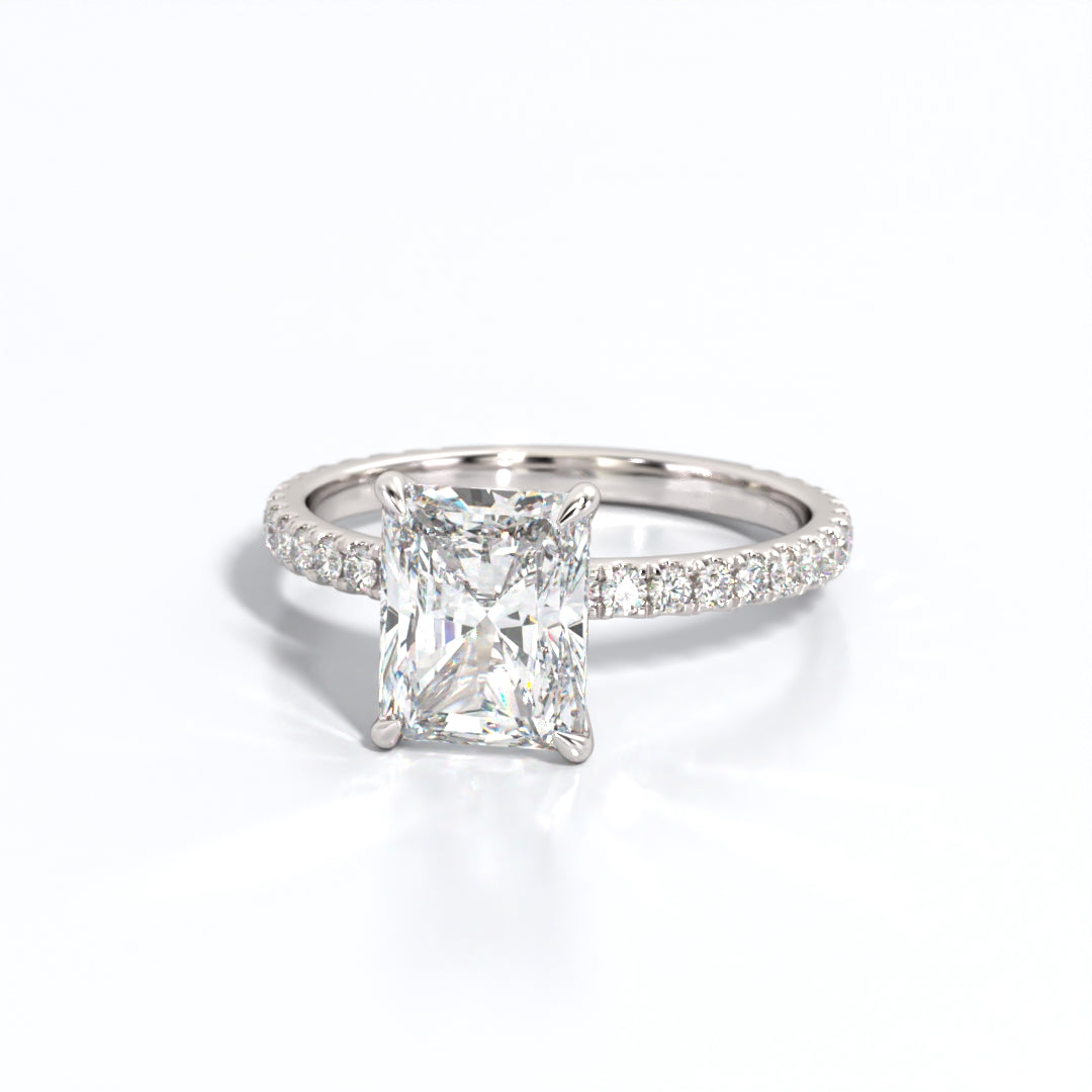 2.5 ctw Radiant Lab Grown Diamond Band Engagement Ring