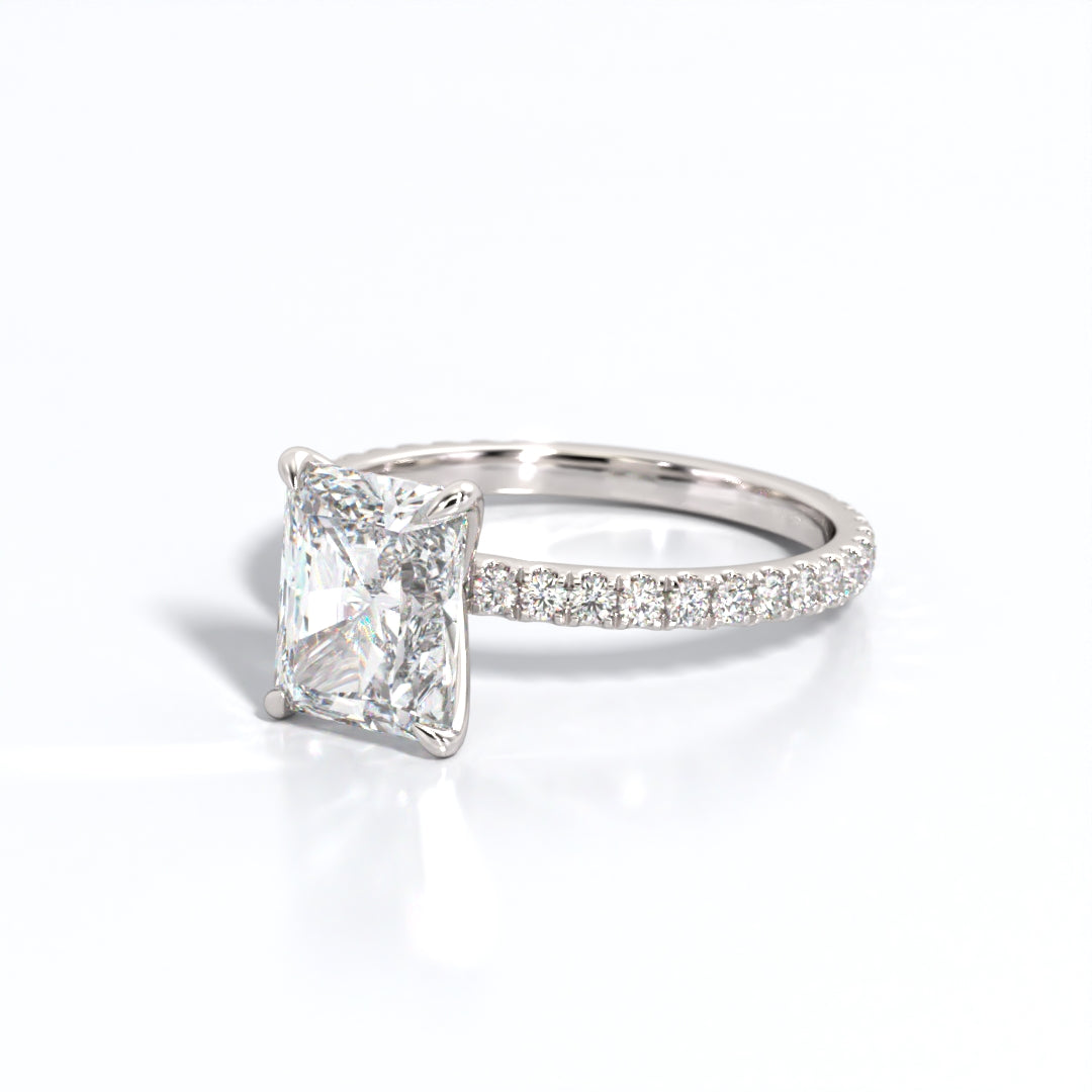 2.5 ctw Radiant Lab Grown Diamond Band Engagement Ring