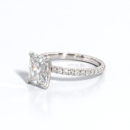 2.5 ctw Radiant Lab Grown Diamond Band Engagement Ring