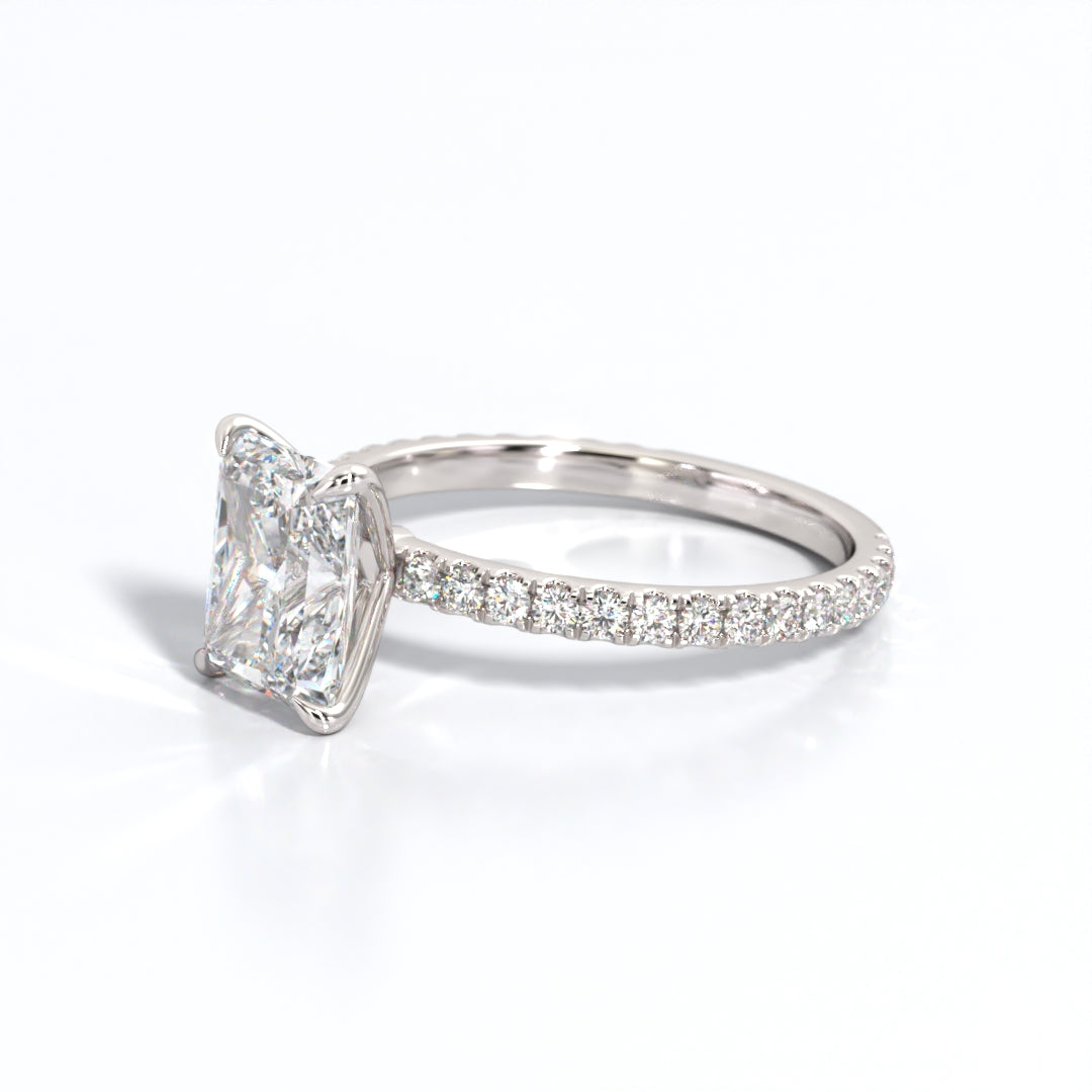 2.5 ctw Radiant Lab Grown Diamond Band Engagement Ring