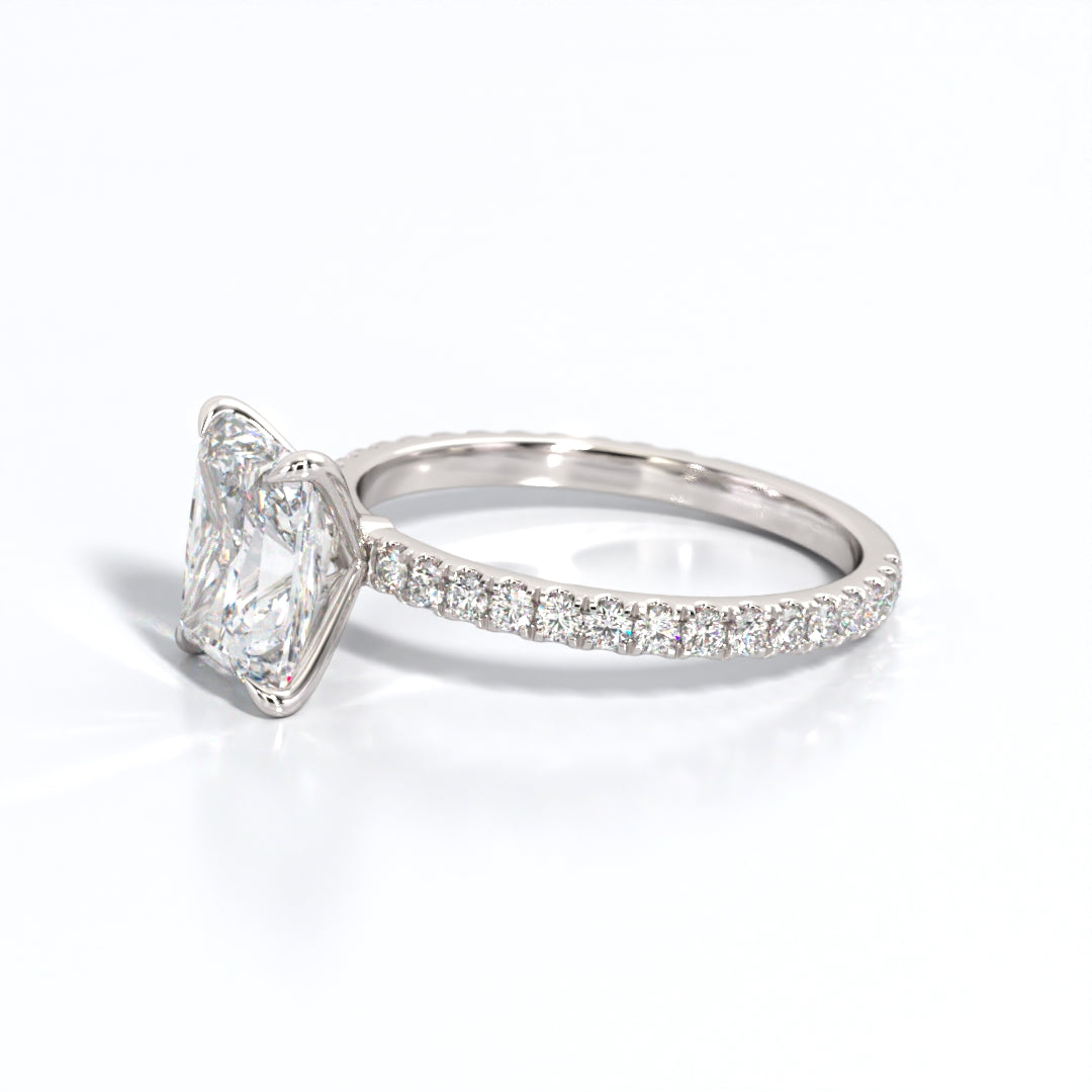 2.5 ctw Radiant Lab Grown Diamond Band Engagement Ring