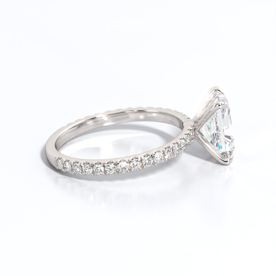 2.5 ctw Radiant Lab Grown Diamond Band Engagement Ring