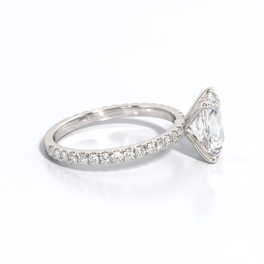 2.5 ctw Radiant Lab Grown Diamond Band Engagement Ring