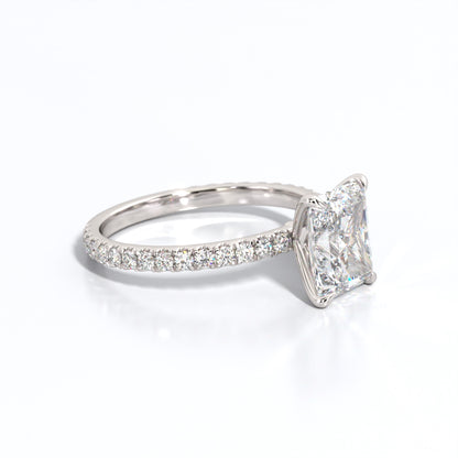 2.5 ctw Radiant Lab Grown Diamond Band Engagement Ring