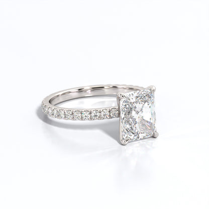 2.5 ctw Radiant Lab Grown Diamond Band Engagement Ring