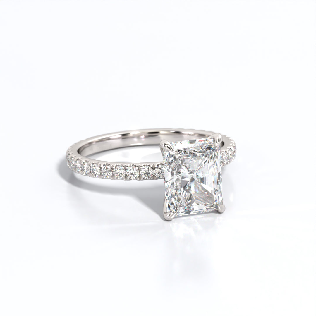 2.5 ctw Radiant Lab Grown Diamond Band Engagement Ring