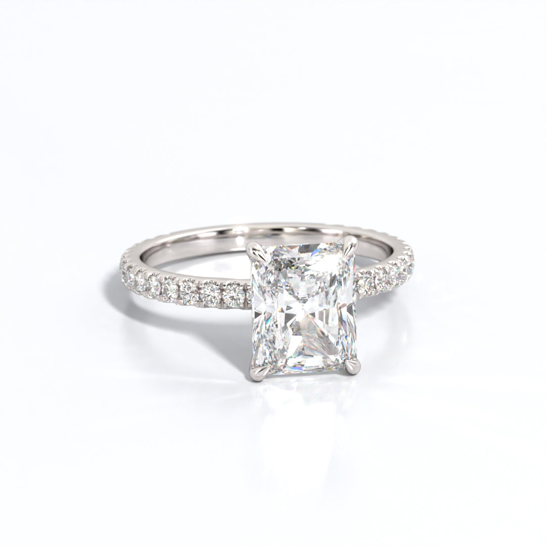 2.5 ctw Radiant Lab Grown Diamond Band Engagement Ring