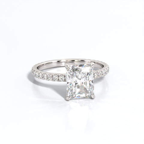 2.5 ctw Radiant Lab Grown Diamond Band Engagement Ring