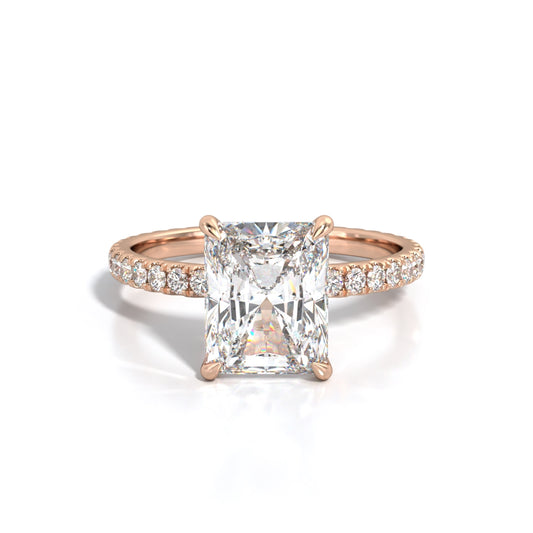 2.5 ctw Radiant Lab Grown Diamond Band Engagement Ring