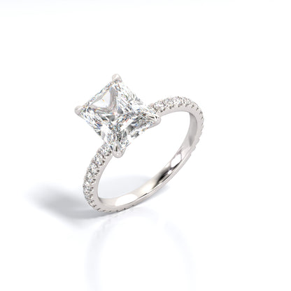 2.5 ctw Radiant Lab Grown Diamond Band Engagement Ring