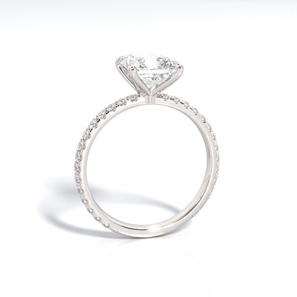 2.5 ctw Radiant Lab Grown Diamond Band Engagement Ring