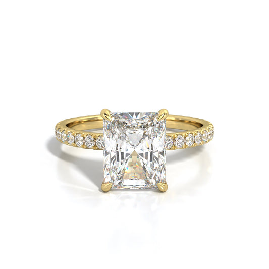 2.5 ctw Radiant Lab Grown Diamond Band Engagement Ring