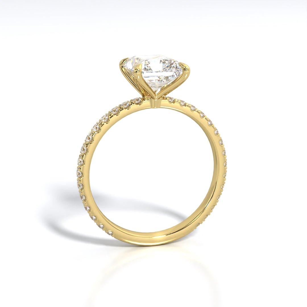 2.5 ctw Radiant Lab Grown Diamond Band Engagement Ring