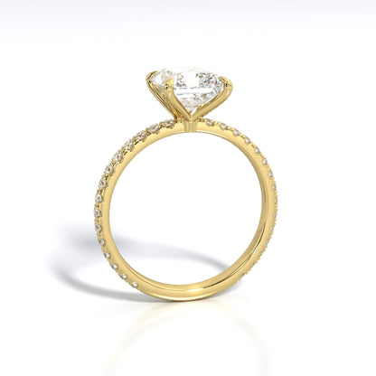 2.5 ctw Radiant Lab Grown Diamond Band Engagement Ring