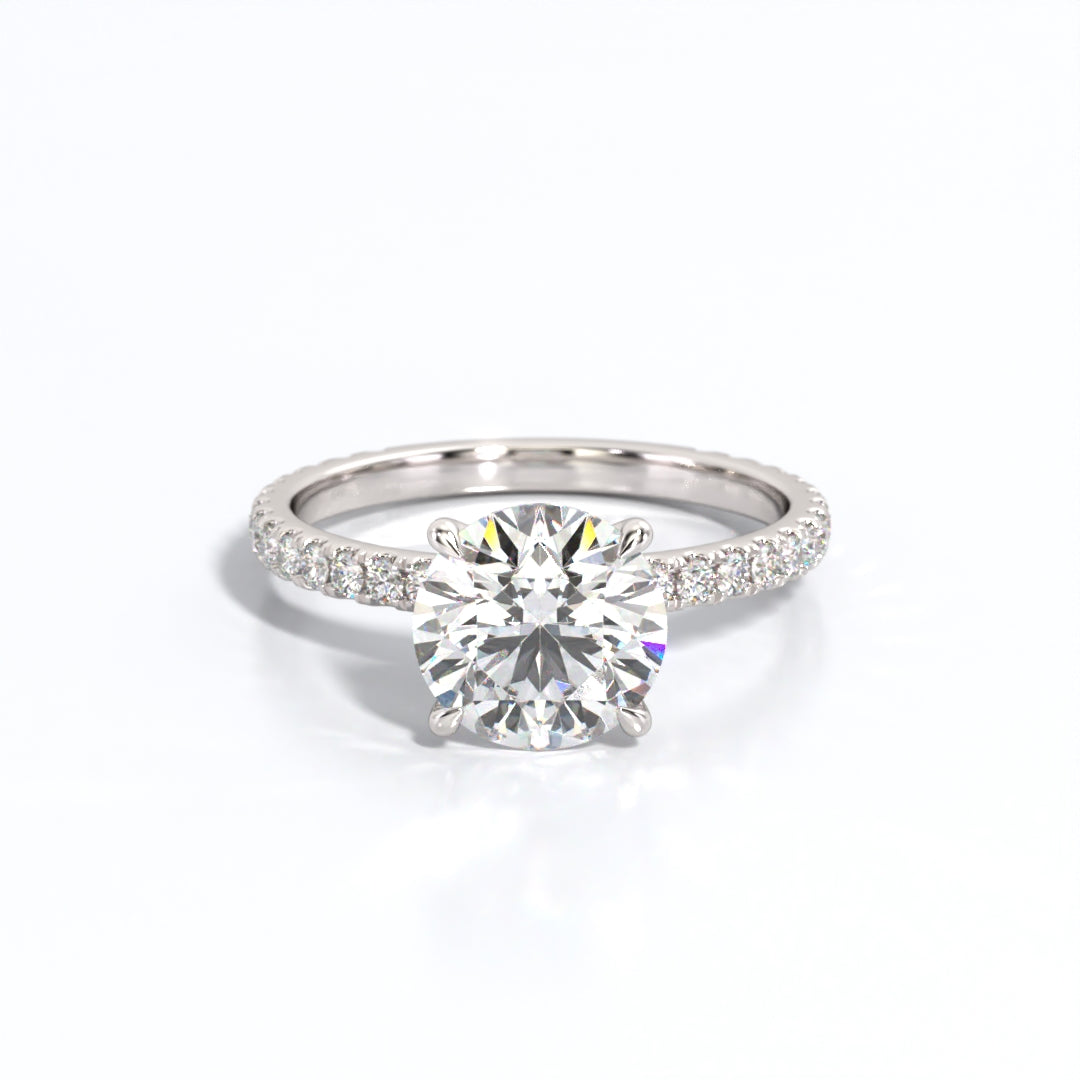 2.5 ctw Round Lab Grown Diamond Band Engagement Ring