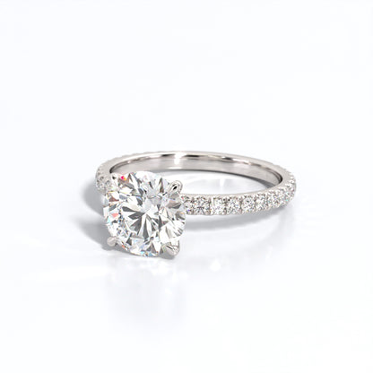 2.5 ctw Round Lab Grown Diamond Band Engagement Ring