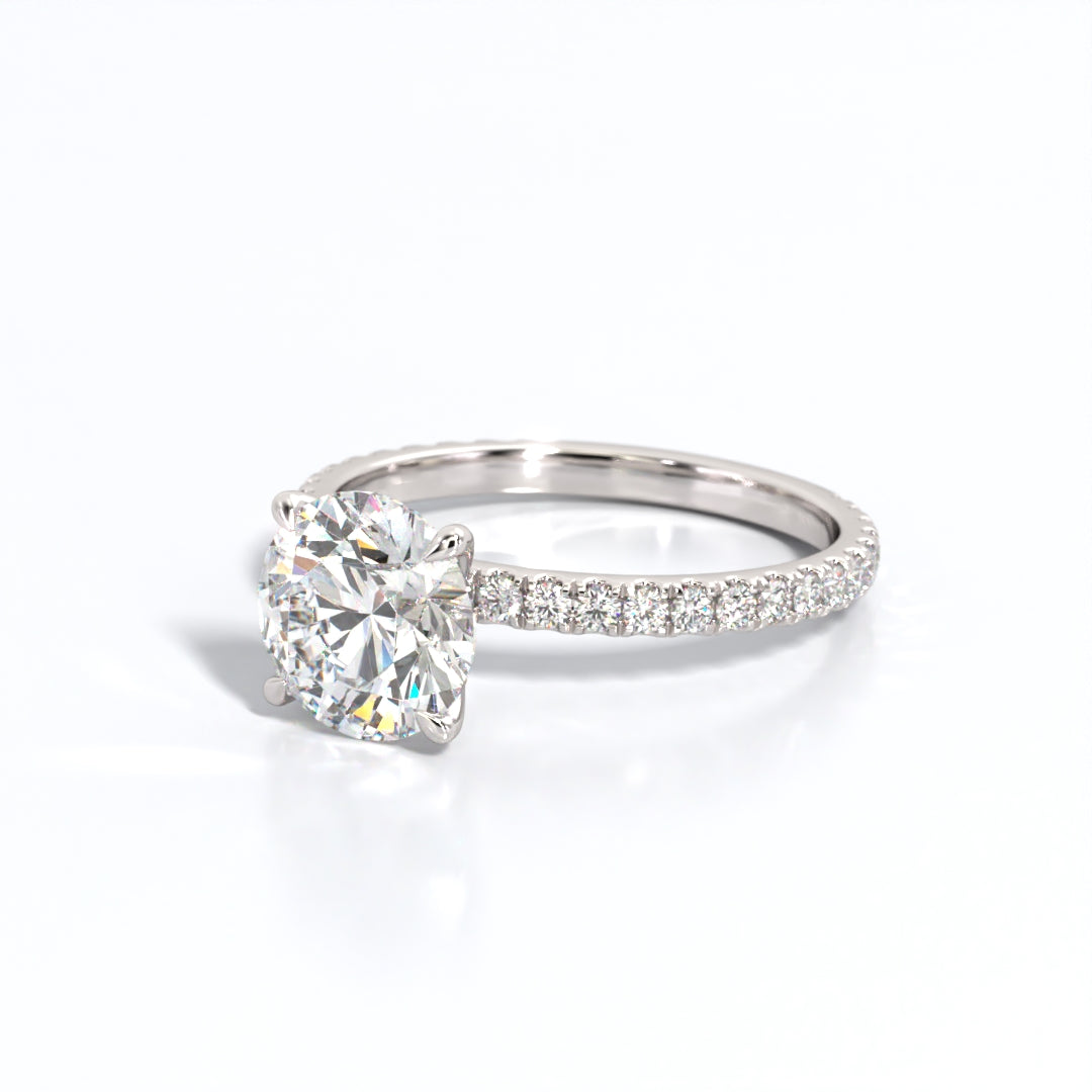 2.5 ctw Round Lab Grown Diamond Band Engagement Ring