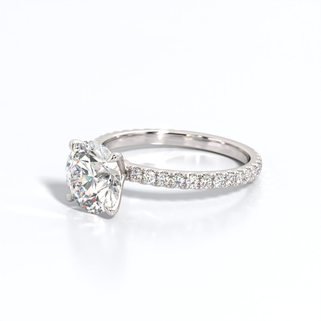 2.5 ctw Round Lab Grown Diamond Band Engagement Ring