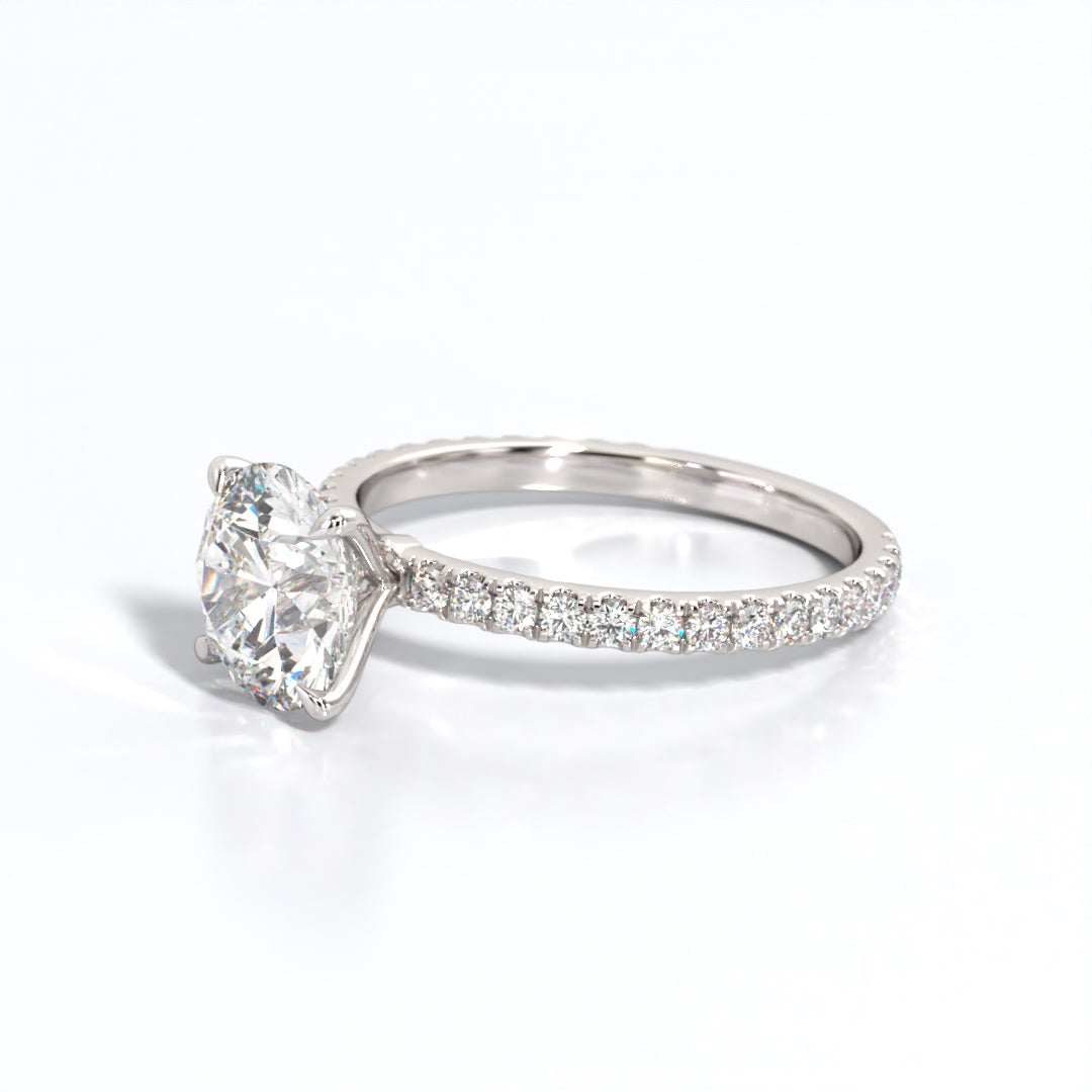 2.5 ctw Round Lab Grown Diamond Band Engagement Ring