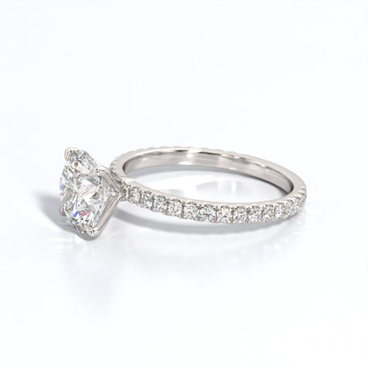 2.5 ctw Round Lab Grown Diamond Band Engagement Ring