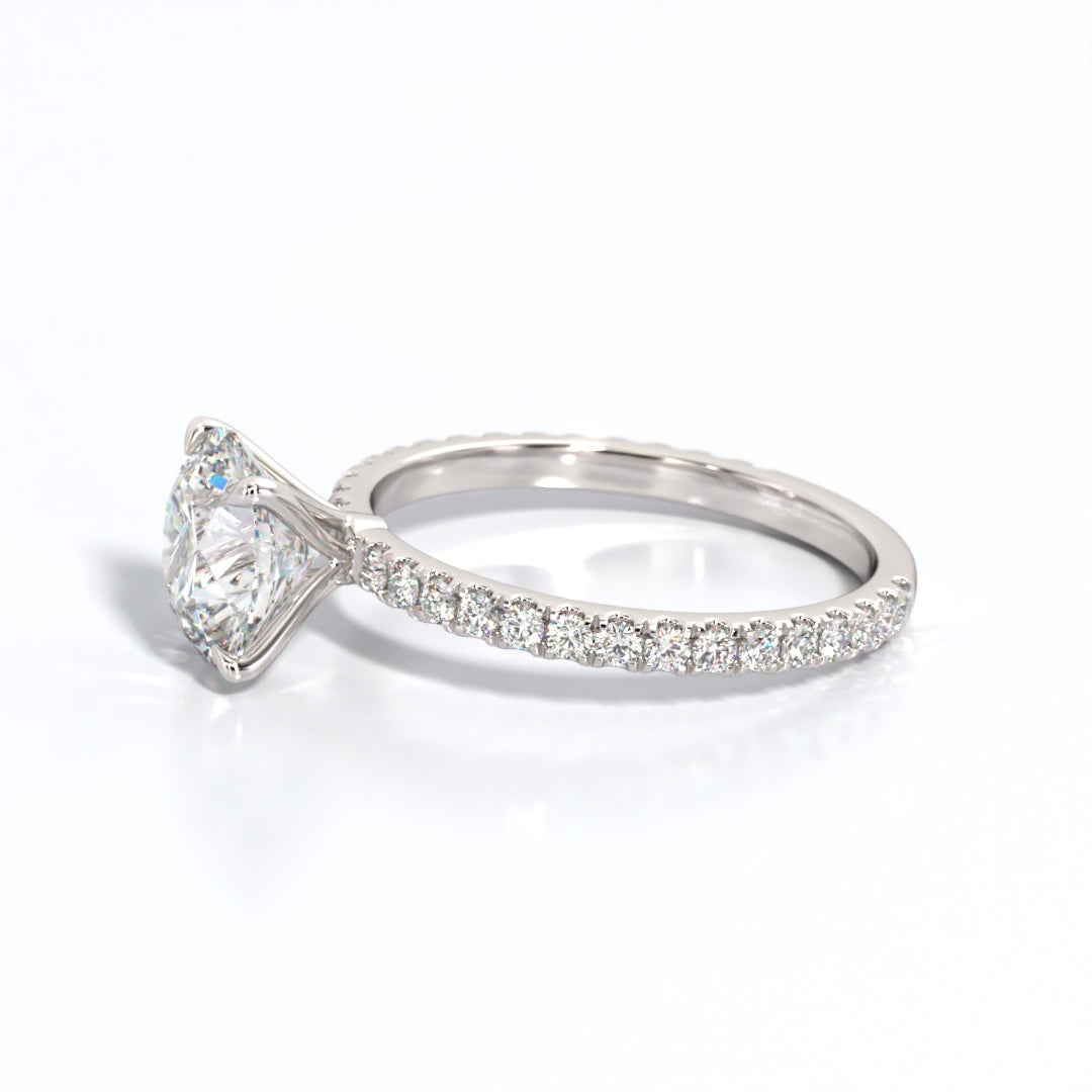 2.5 ctw Round Lab Grown Diamond Band Engagement Ring