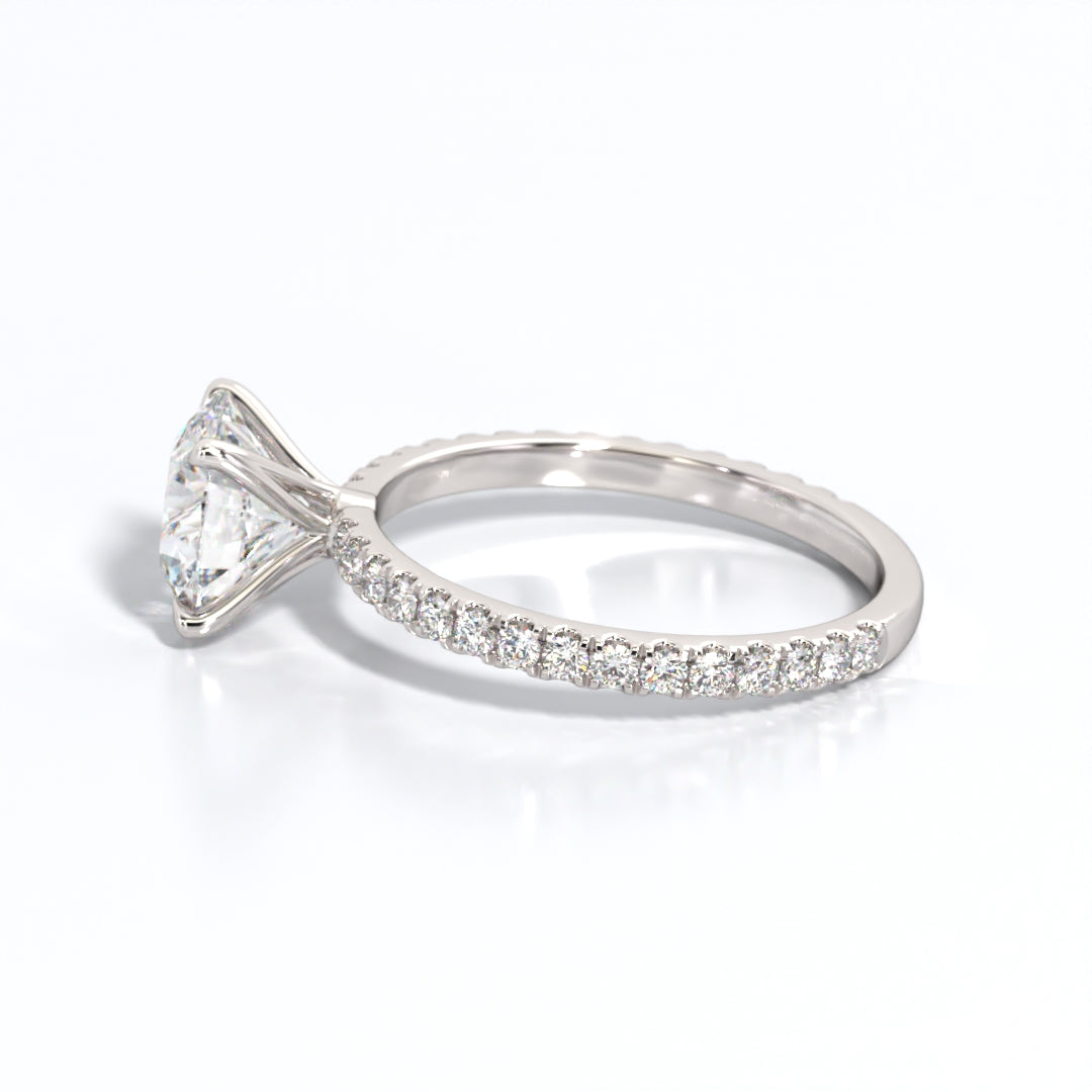 2.5 ctw Round Lab Grown Diamond Band Engagement Ring