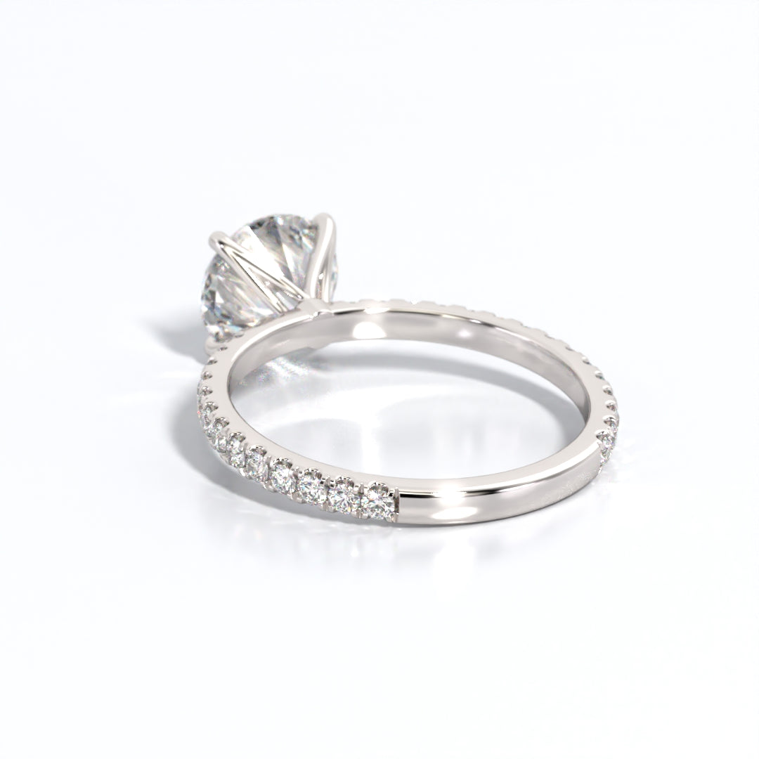 2.5 ctw Round Lab Grown Diamond Band Engagement Ring