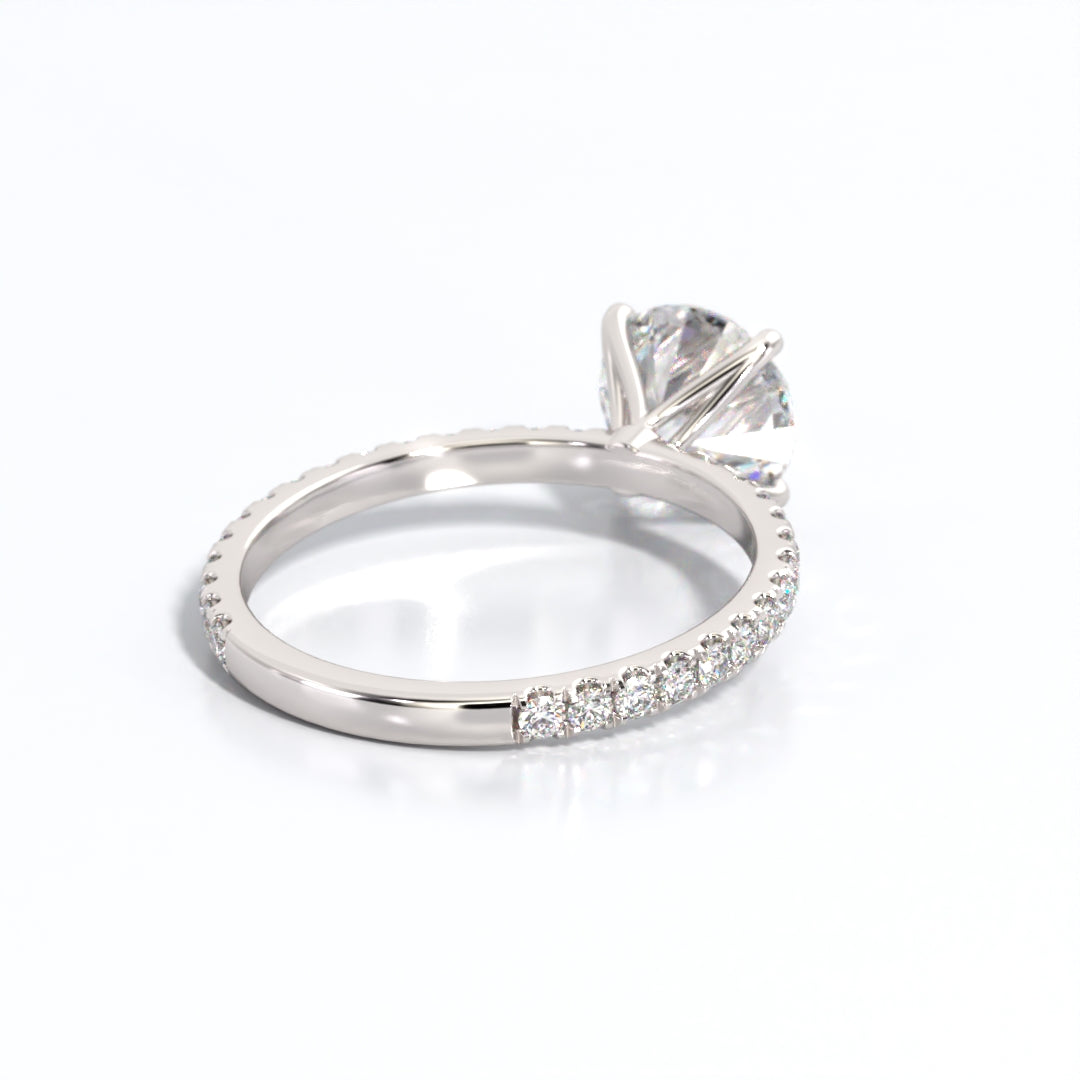 2.5 ctw Round Lab Grown Diamond Band Engagement Ring