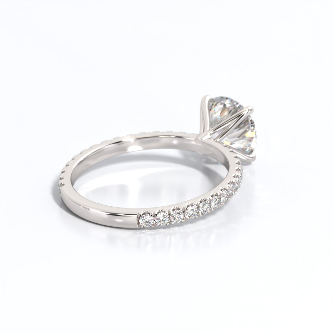 2.5 ctw Round Lab Grown Diamond Band Engagement Ring