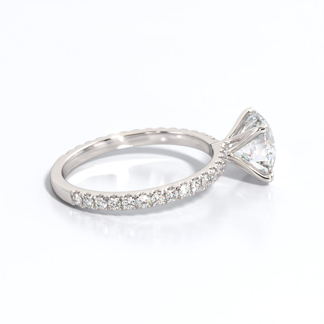 2.5 ctw Round Lab Grown Diamond Band Engagement Ring