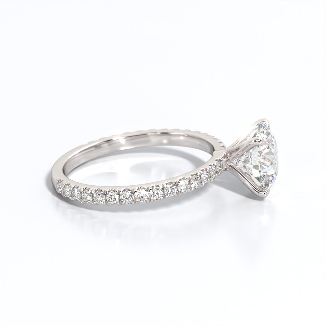 2.5 ctw Round Lab Grown Diamond Band Engagement Ring