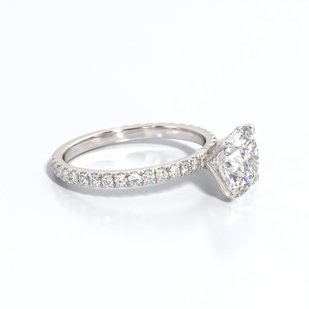 2.5 ctw Round Lab Grown Diamond Band Engagement Ring