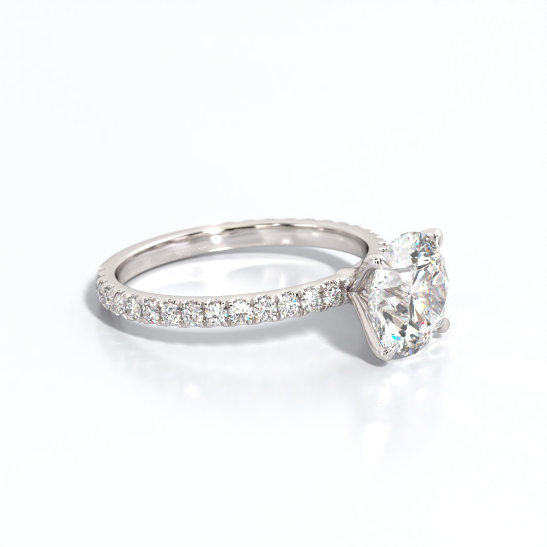 2.5 ctw Round Lab Grown Diamond Band Engagement Ring