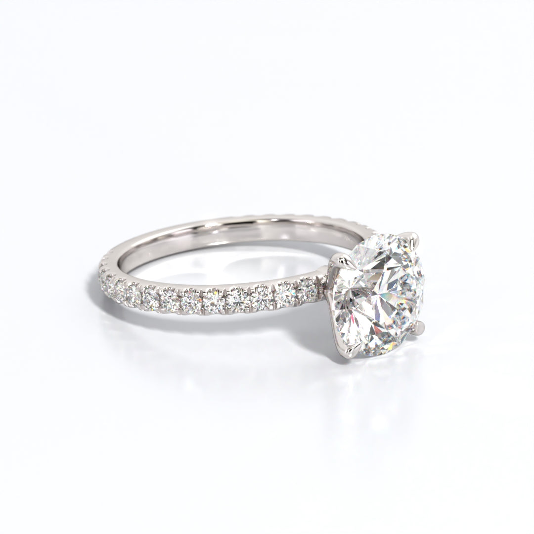 2.5 ctw Round Lab Grown Diamond Band Engagement Ring