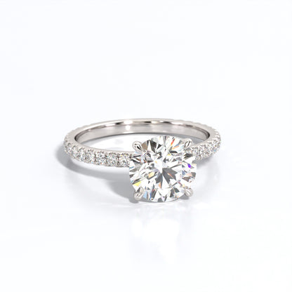 2.5 ctw Round Lab Grown Diamond Band Engagement Ring