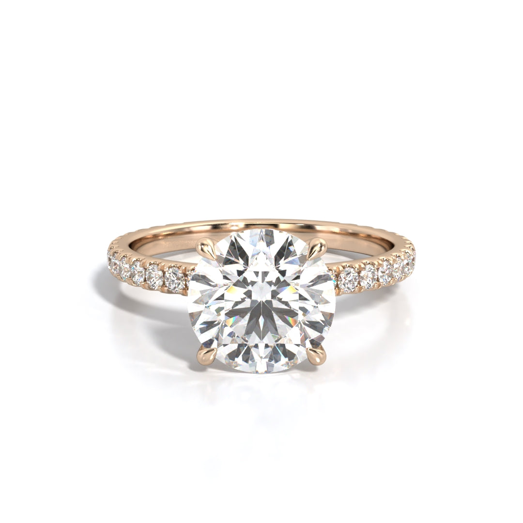 2.5 ctw Round Lab Grown Diamond Band Engagement Ring