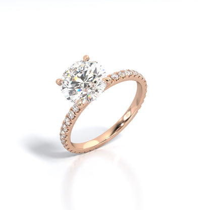 2.5 ctw Round Lab Grown Diamond Band Engagement Ring