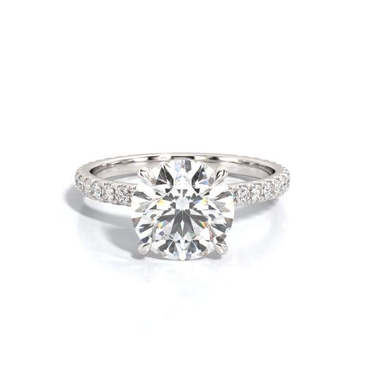 2.5 ctw Round Lab Grown Diamond Band Engagement Ring