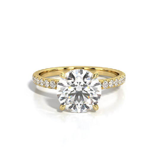 2.5 ctw Round Lab Grown Diamond Band Engagement Ring