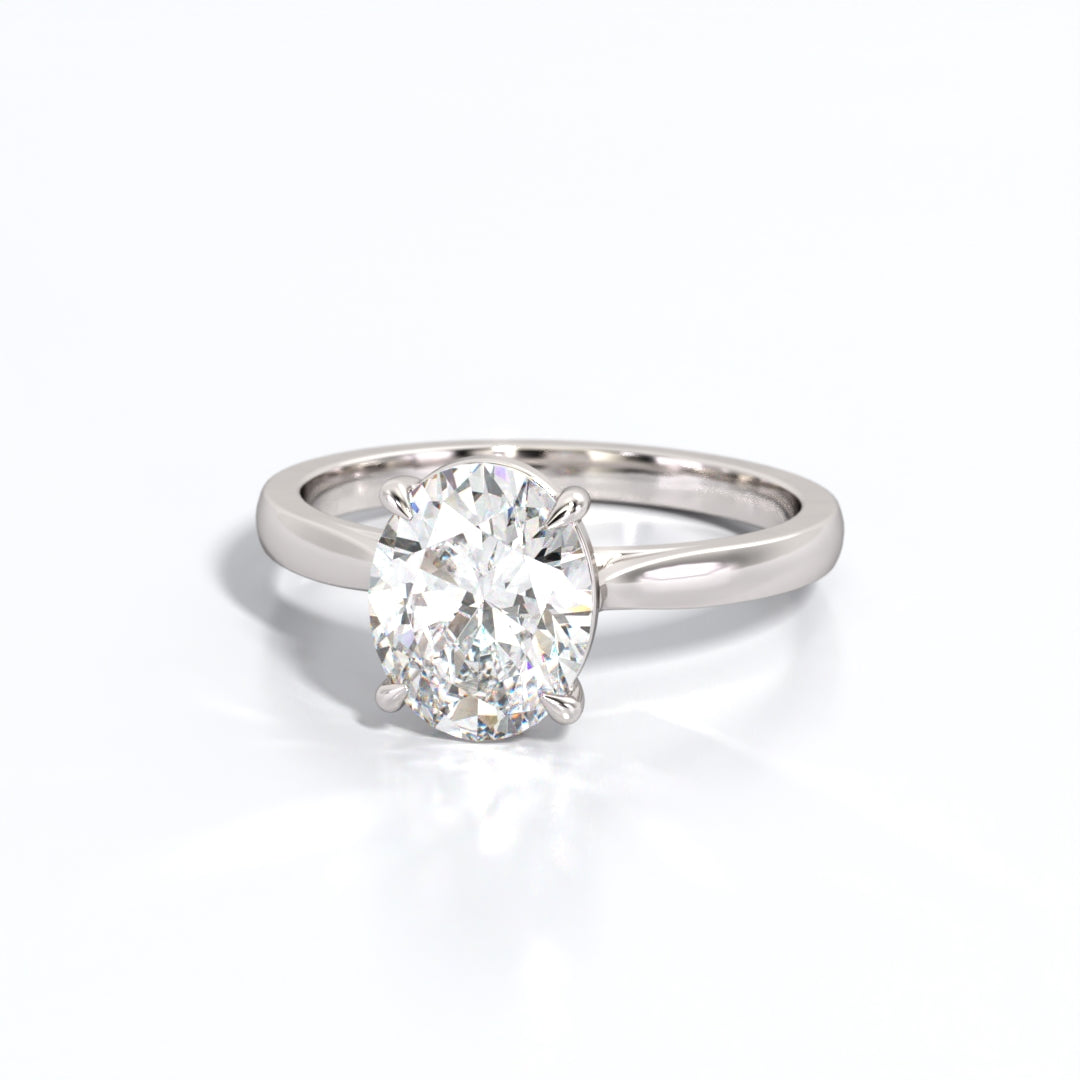 2 ctw Oval Lab Grown Diamond Solitaire Classic Engagement Ring