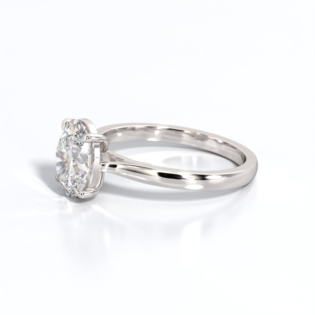 2 ctw Oval Lab Grown Diamond Solitaire Classic Engagement Ring