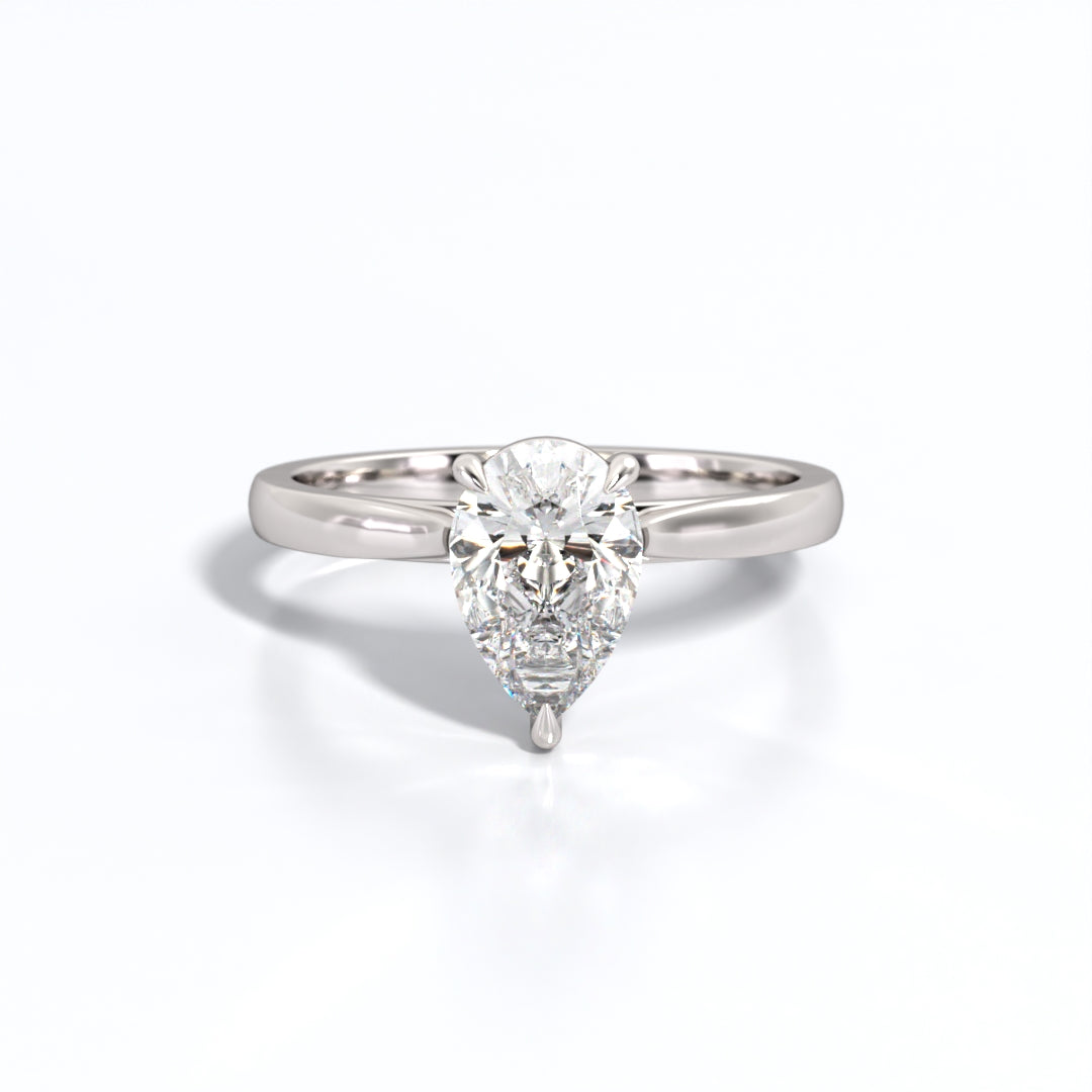 2 ctw Pear Lab Grown Diamond Solitaire Classic Engagement Ring