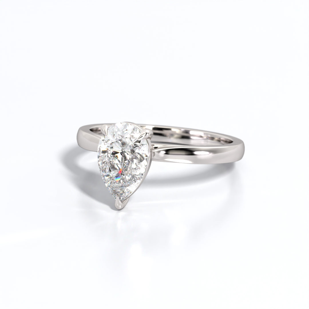 2 ctw Pear Lab Grown Diamond Solitaire Classic Engagement Ring